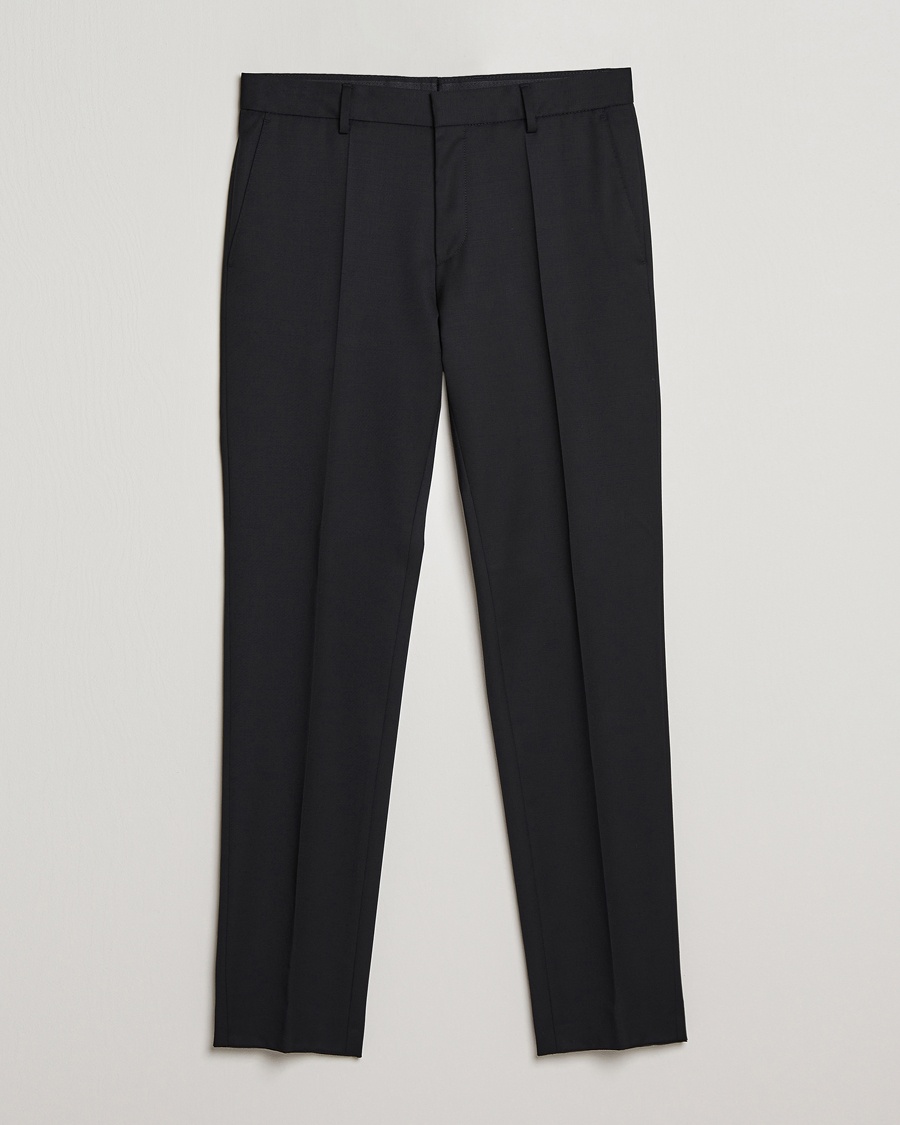 BOSS BLACK Genius Slim Fit Wool Trousers Black – Black