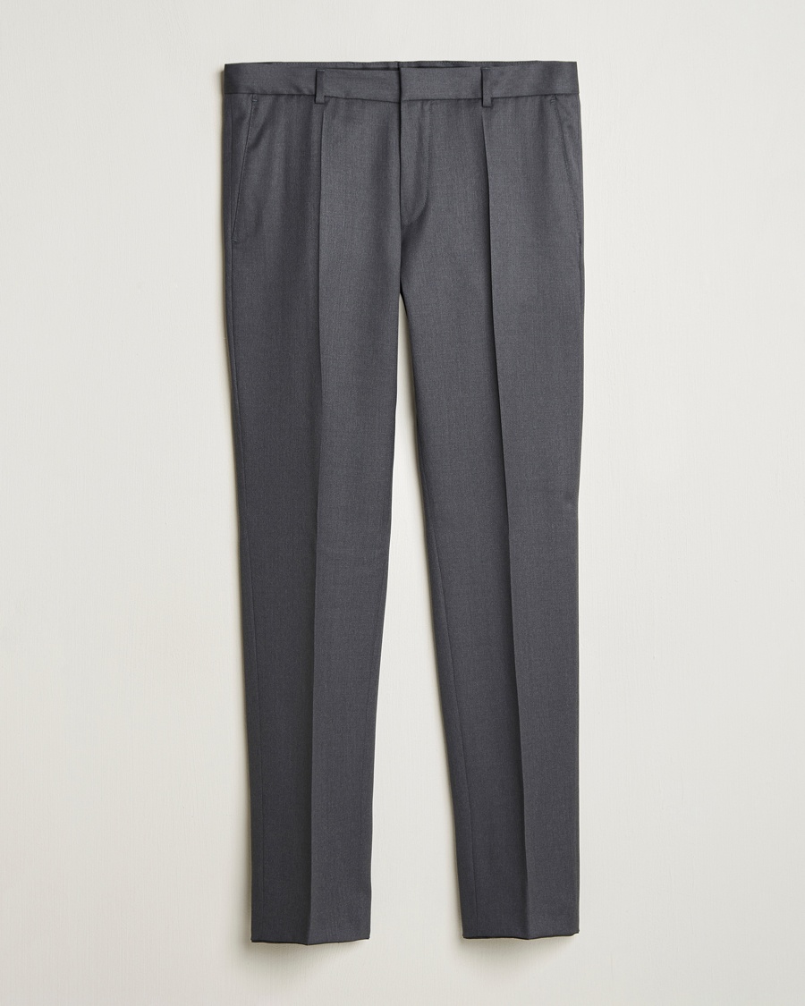 Sunflower Straight Wool Trousers Antracite at CareOfCarl.com