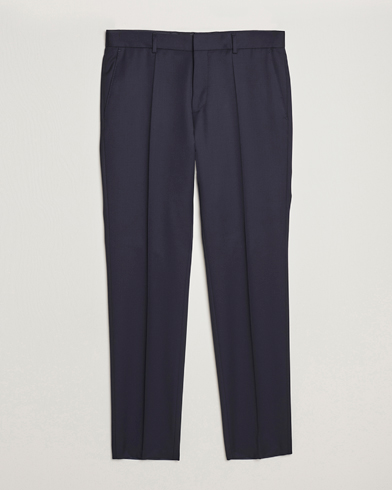 Men | Suit Trousers | BOSS BLACK | Genius Slim Fit Wool Trousers Dark Blue