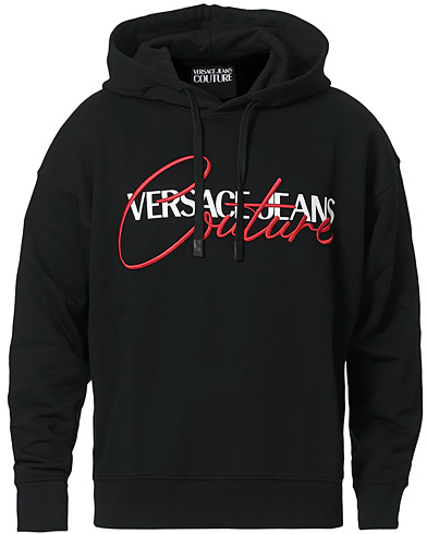 Men |  | Versace Jeans Couture | Embroidered Signature Hoodie Black
