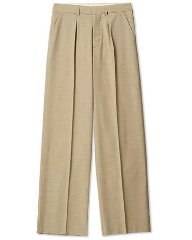 Formal Trousers |  Pleated Wool Trousers Sand