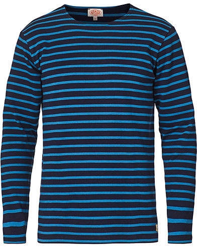 Long Sleeve T-shirts |  Houat Héritage Stripe Longsleeve T-shirt Navarie Lagoon
