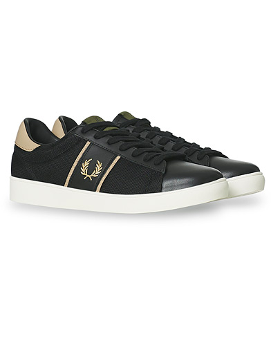 Fred Perry Spencer Mesh Leather Sneaker Black