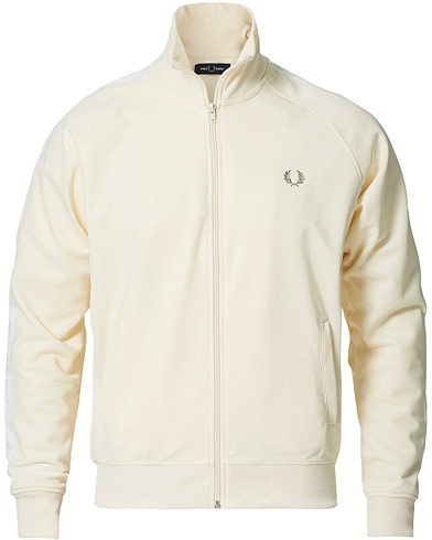 Men | Zip Throughs | Fred Perry | Tonal Trapped Track Jacket Ecru