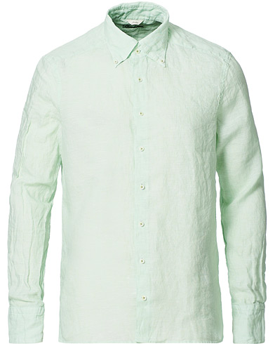  |  Slimline Button Down Linen Shirt Light Green