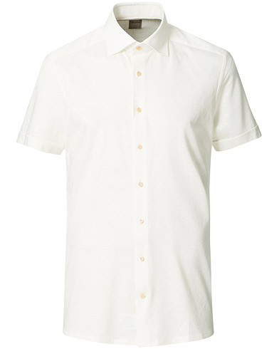 Stenströms Cotton/Linen Short Sleeve Shirt White