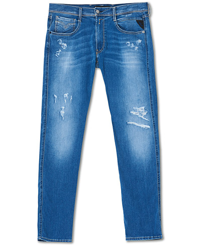 Replay Anbass Hyperflex Shredded X-Lite Jeans Light Blue