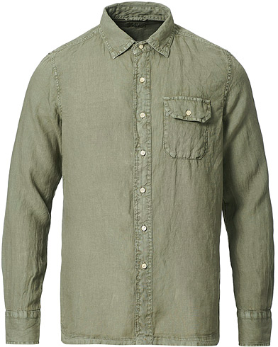 Men |  | Replay | Pocket Linen Shirt Sage Green