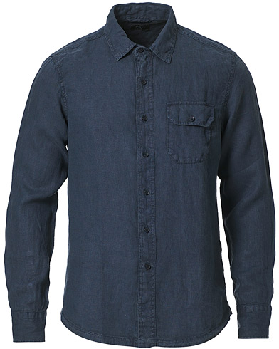 Men |  | Replay | Pocket Linen Shirt Deep Blue