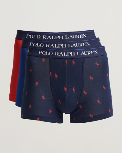 Men | Underwear | Polo Ralph Lauren | 3-Pack Trunk Blue/Navy/Red