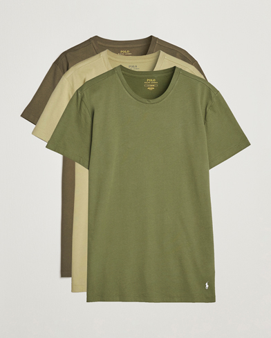 Men | T-Shirts | Polo Ralph Lauren | 3-Pack Crew Neck T-Shirt Green/Olive/Dark Gren