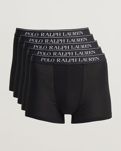 Men | Underwear | Polo Ralph Lauren | 5-Pack Trunk Black