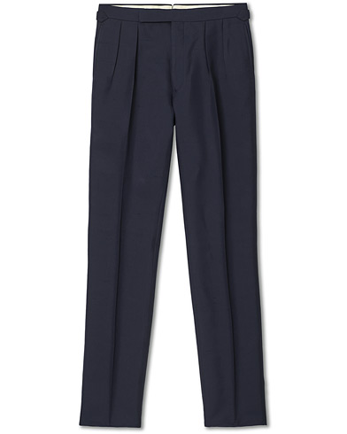 Men | Suit Trousers | Ralph Lauren Purple Label | Shantung Silk Trousers Navy