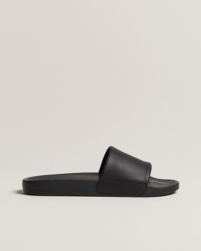 Men |  | Polo Ralph Lauren | Leather Logo Slides Black