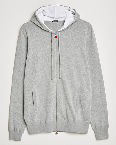 Men | Clothing | Kiton | Soft Cotton Hooded Sweater Light Grey
