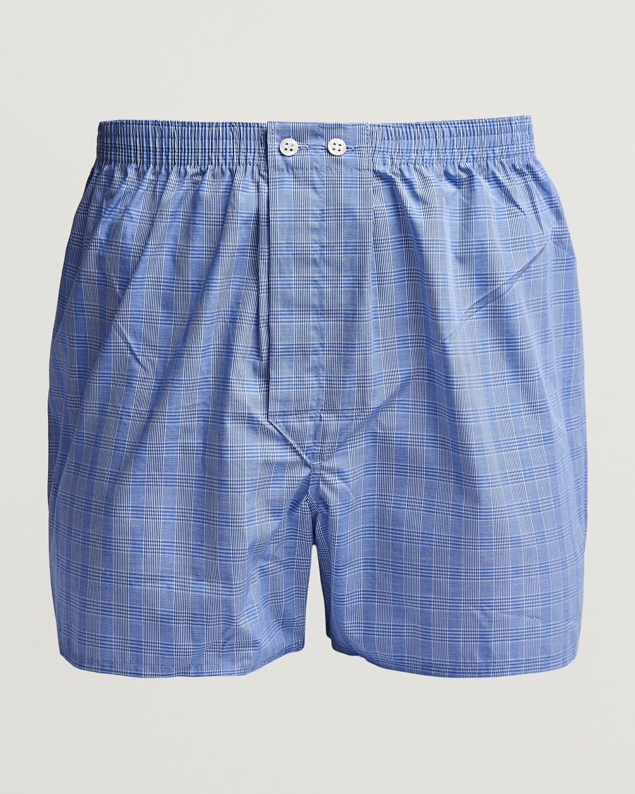 Derek Rose Classic Fit Cotton Boxer Shorts Blue – Blue