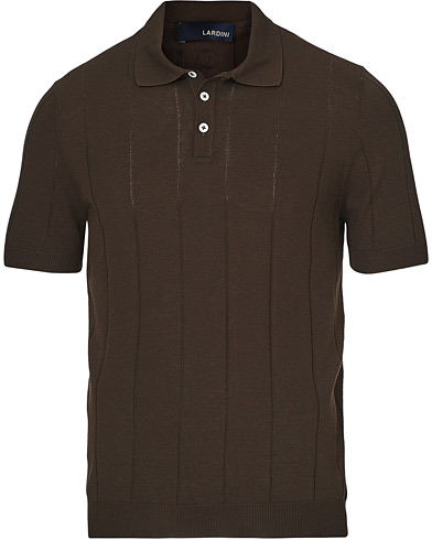Lardini Cotton Crèpe Knitted Polo Brown