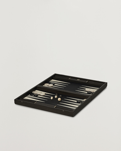 Men | Lifestyle | Manopoulos | Classic Leatherette Backgammon Set Black