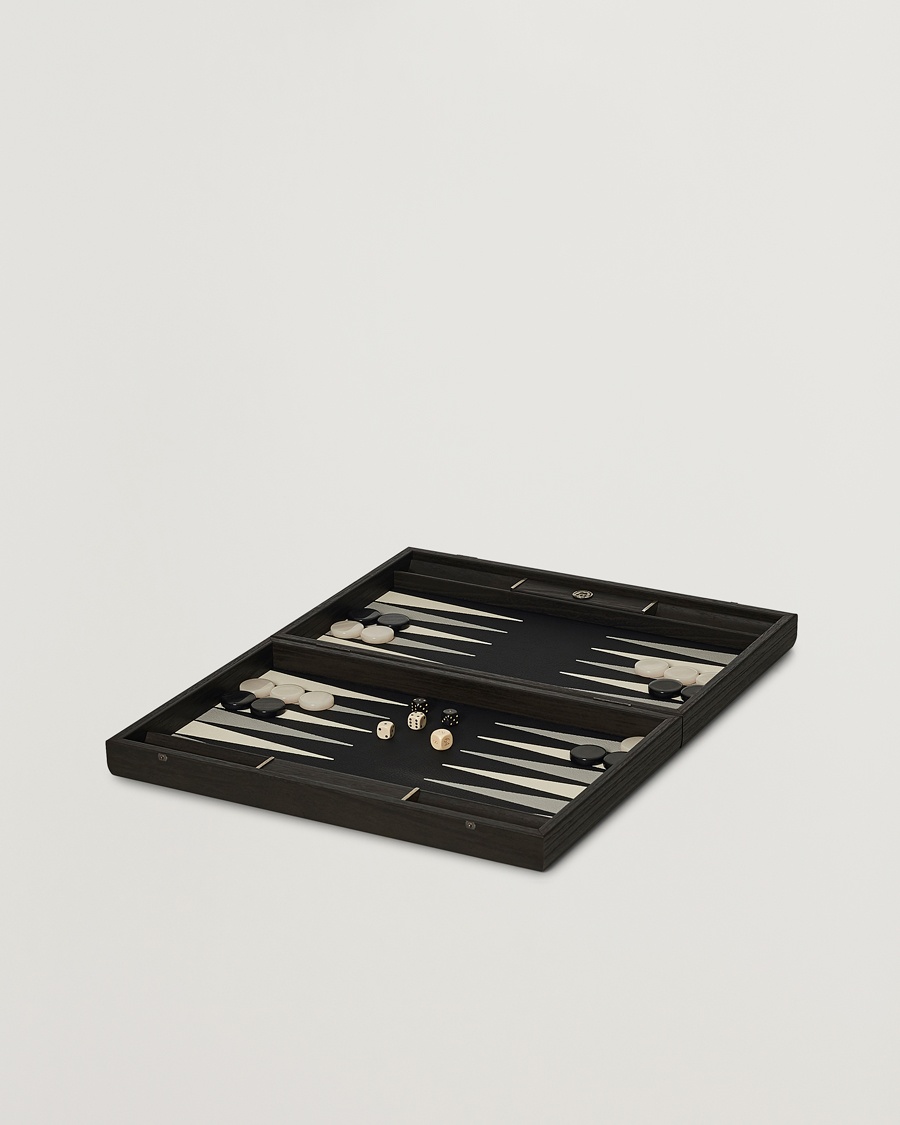 Manopoulos Classic Leatherette Backgammon Set Black – Black