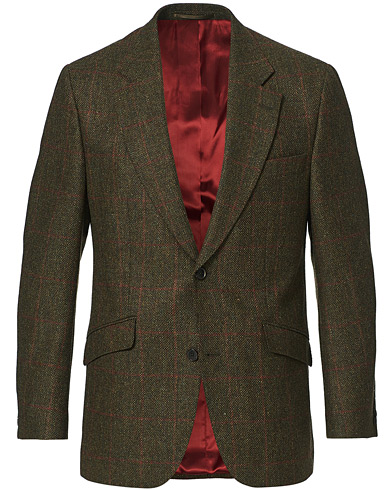 Tweed Blazers |  William Lambswool Tweed Jacket Green Red