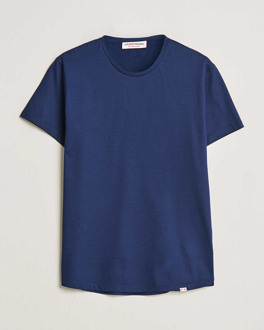 Orlebar Brown OB Crew Neck Mercerised Cotton Tee Navy – Blue