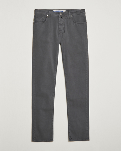 Men | Casual Trousers | Jacob Cohën | Bard Garment Dyed Gabardine Trousers Grey