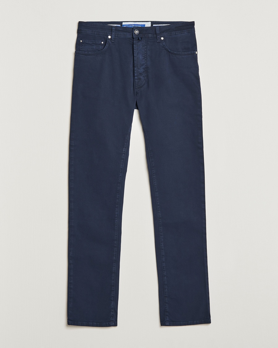 Jacob Cohën Bard Garment Dyed Gabardine Trousers Navy – Blue