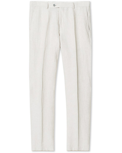 Men |  | Oscar Jacobson | Denz Linen Trousers Off White