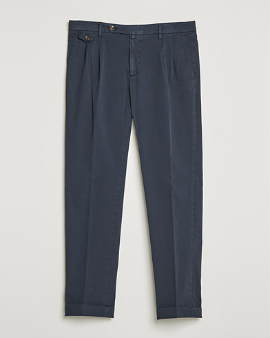Briglia 1949 Easy Fit Pleated Cotton Chinos Navy