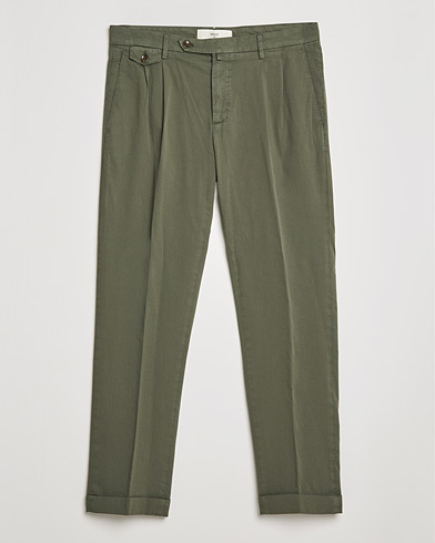  |  Easy Fit Pleated Cotton Chinos Olive