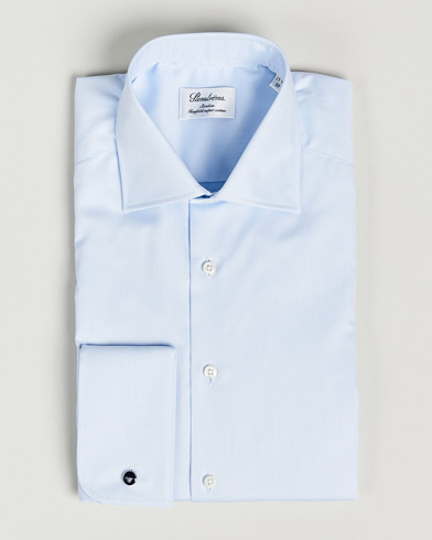 Men | Shirts | Stenströms | Slimline Double Cuff Light Blue
