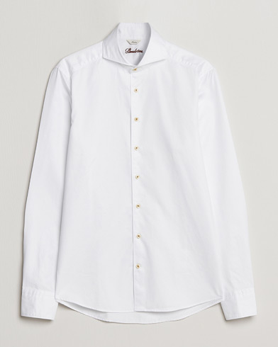 Men |  | Stenströms | Slimline Washed Cotton Shirt White