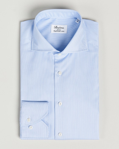 Men |  | Stenströms | Slimline Micro Stripe Cut Away Shirt Blue