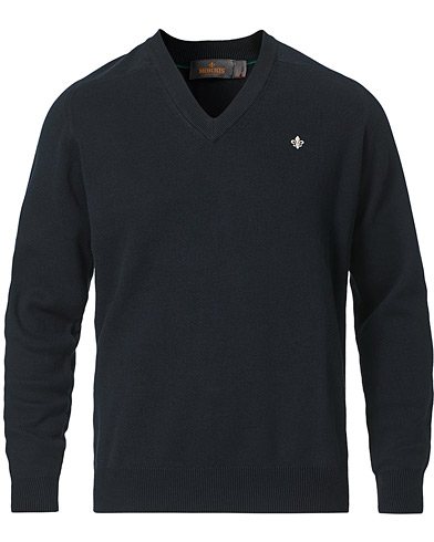 Men | Clothing | Morris | Hilyard Knitted V-Neck Sweater Navy