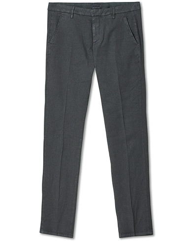 Linen Trousers |  Gaubert Linen Stretch Chinos Dark Grey