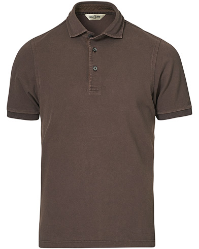 Men | Short Sleeve Polo Shirts | Gran Sasso | Washed Polo Brown