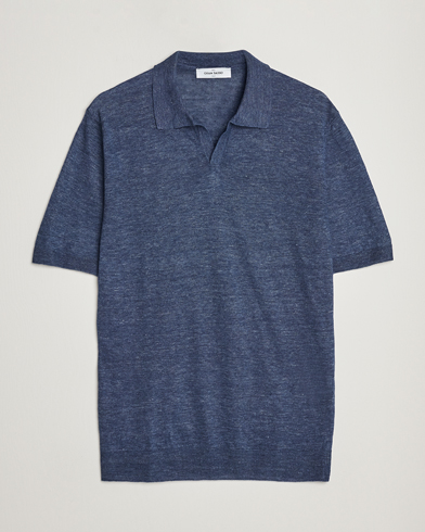  |  Knitted Linen Polo Navy