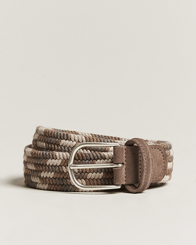 Men | Belts | Anderson's | Braided Wool Belt Multi Natural