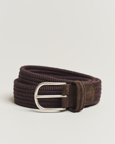 Men | Italian Department | Anderson's | Braided Wool Belt Brown