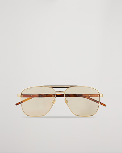 Men | Aviator Sunglasses | Gucci | GG1164S Sunglasses Gold/Havana