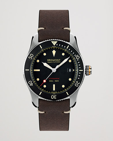 Leather strap |  S301 Supermarine 40mm Black Dial