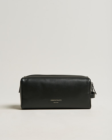 Wash Bags |  Toiletry Nappa Leather Bag Black