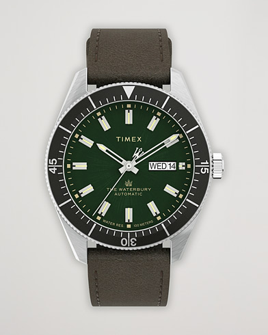 Timex Waterbury Diver Automatic 40mm Leather/Green Dial