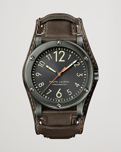 Men | For the Connoisseur | Polo Ralph Lauren | 45mm Safari Chronometer Black Steel/Calf Strap