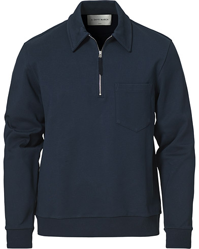 Zip Throughs |  Cabot Half-Zip Polo Sweater Navy