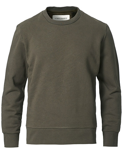 Men | Sweatshirts | A Day's March | Shaw Sturdy Fleece Sweatshirt Olive