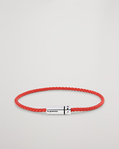 Men | Bracelets | LE GRAMME | Nato Cable Bracelet Red/Sterling Silver 7g
