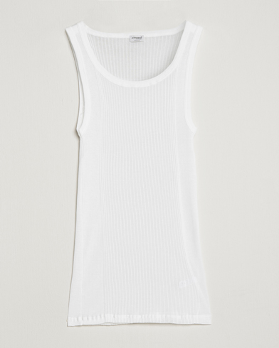 Linen T-shirts |  Ribbed Merceriserad Cotton Tank Top White