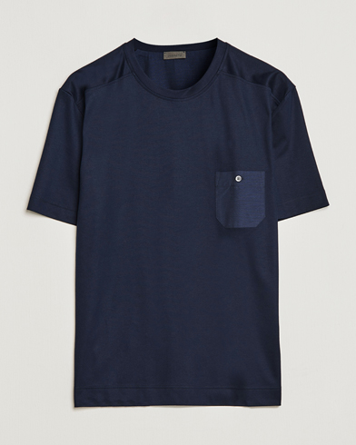 Men | Zimmerli of Switzerland | Zimmerli of Switzerland | Cotton/Modal Crew Neck Loungwear T-Shirt Midnight