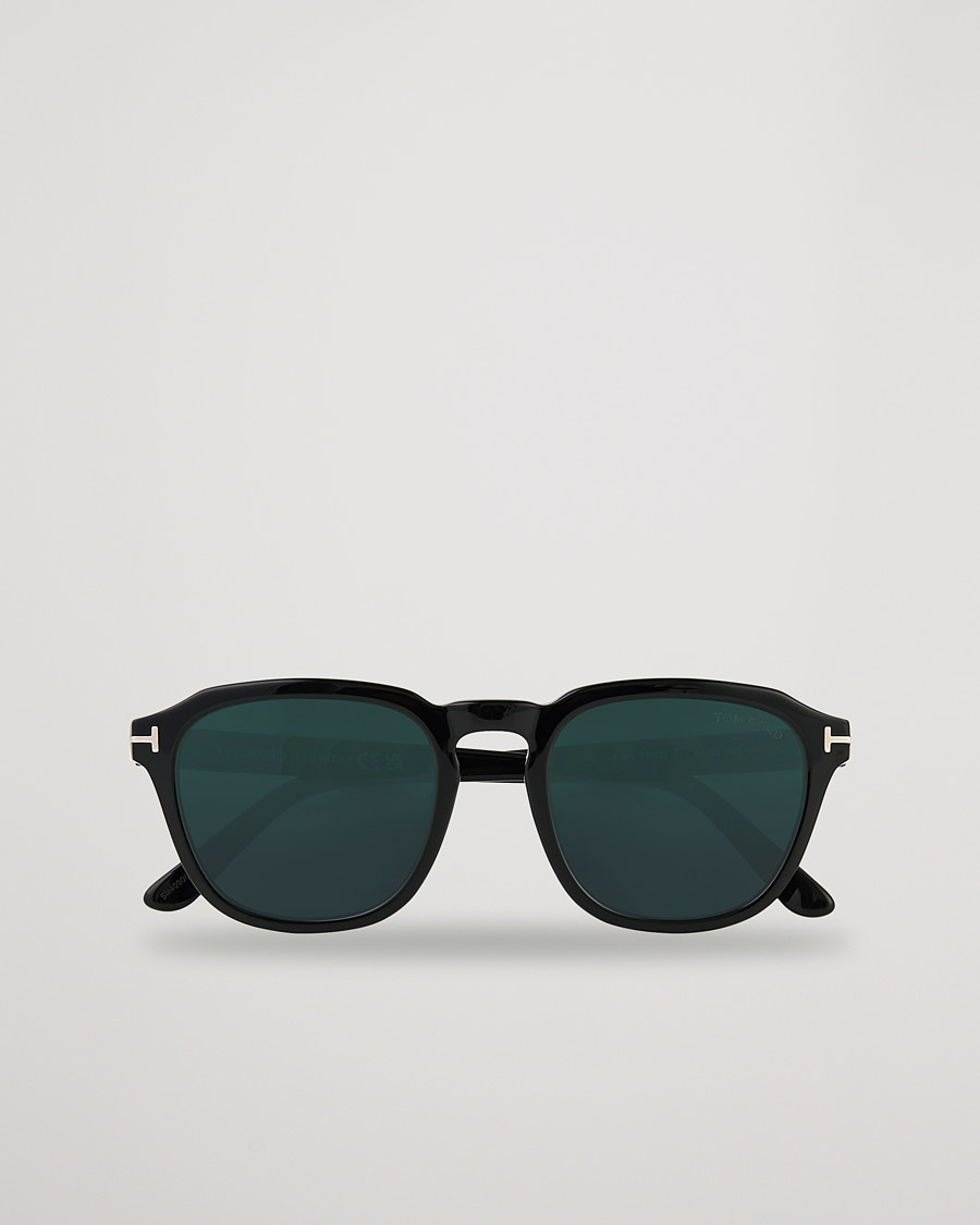 Tom Ford Avery Sunglasses Shiny Black/Blue – Black